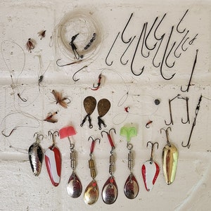 Vintage Assortment Collection of Fishing Tackle Lures Spinners