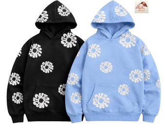 Sweat à capuche unisexe à imprimé floral avec motif floral sur l'ensemble Sweat-shirt streetwear pull confortable surdimensionné