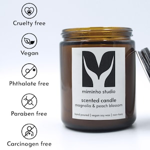 Natuurlijke veganistische sojawaskaars met houten lont – geurig, niet-giftig, met de hand gegoten (200 ml)