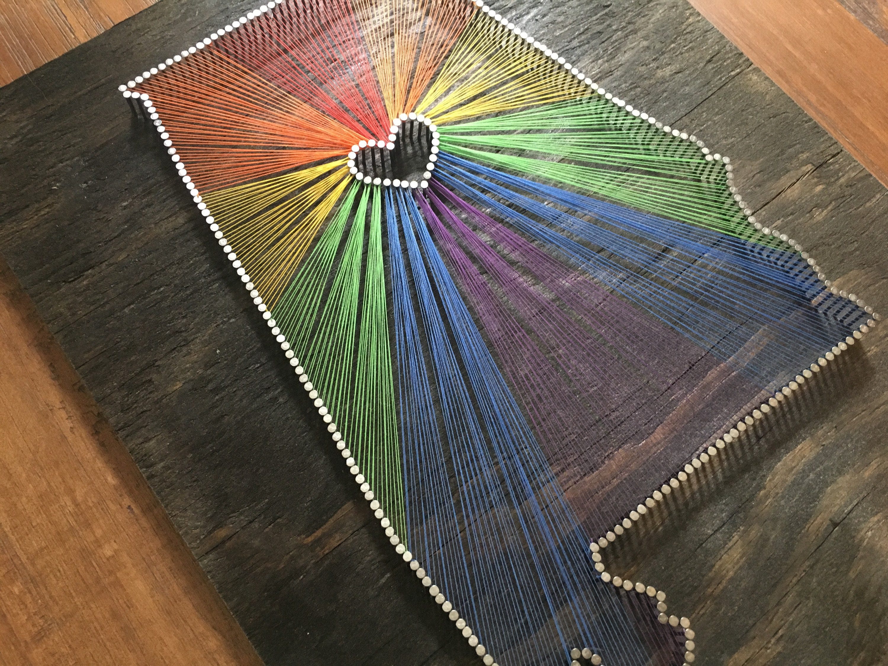 Rainbow Stained Wood String Art PRIDE Art State String Art Etsy UK