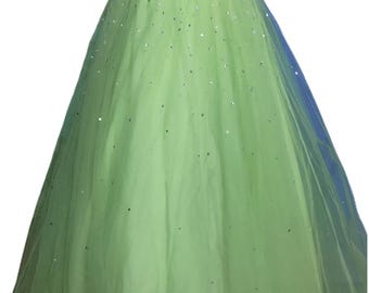 Vintage Mori Lee Lime Green Tulle Gown | Beaded Sweetheart Prom Dress, XS/S