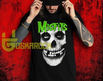 Misfits T-Shirt - Misfits Jurek Schädel inspiriert Merch T-Shirt, 90er Jahre Retro Punk Rock Band Shirt, Musik Unisex T-Shirt