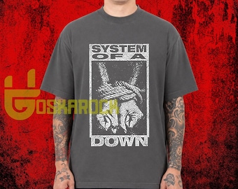System of a Down Comfort Colors T-shirt – 90-tals retro metalbandmusik-tröja