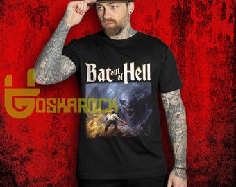 Koszulka z nadrukiem „Bat Out of Hell” Meat Loaf, koszulka z gadżetami retro hard rock, koszulka unisex z muzyką