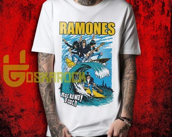Koszulka Ramones - Koszulka Ramones inspirowana Rockaway Beach, koszulka zespołu retro punk rockowego, koszulka unisex z muzyką