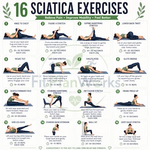 Sciatica Pain Relief Exercises, Lower Back Stretch Routine (PDF Download) + Bonus 2026 Planner