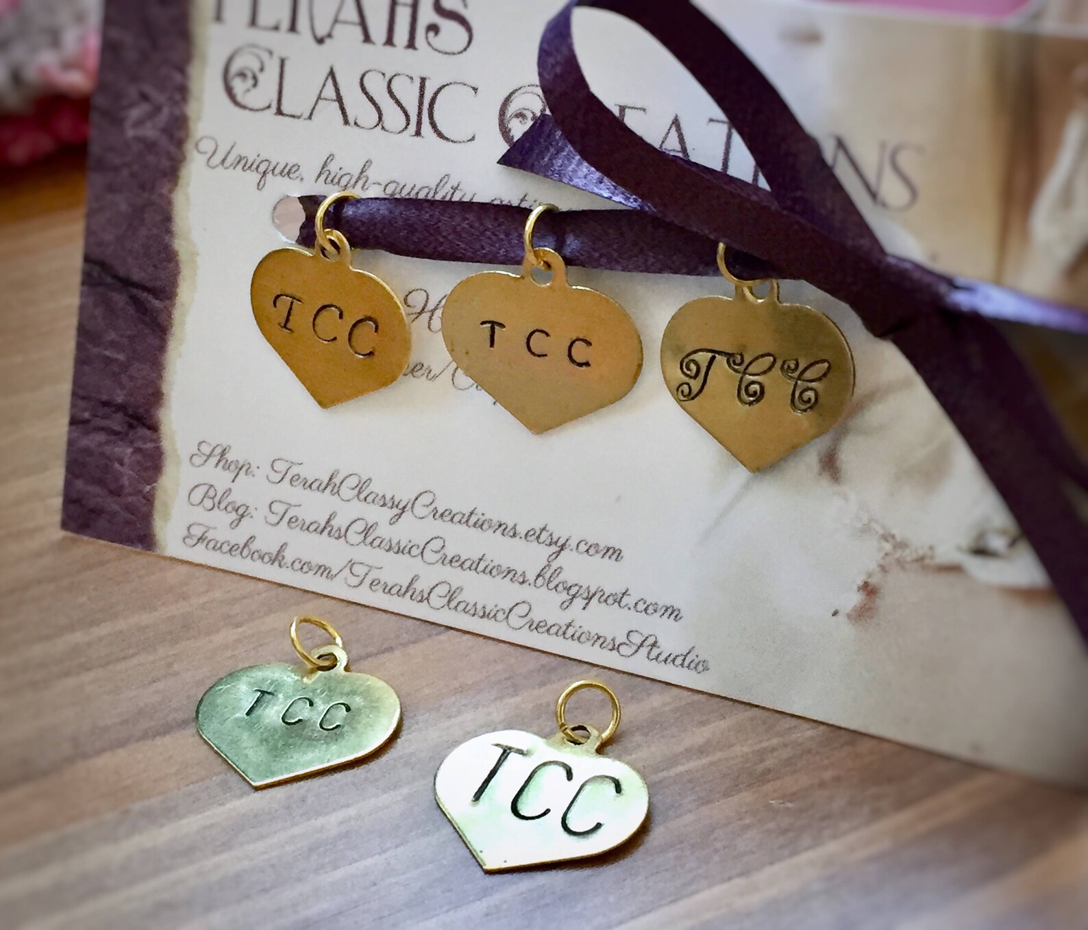 Personalized Jewelry Tag Hand Stamped Brass Heart Etsy