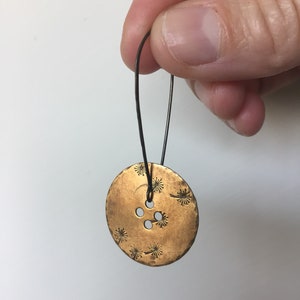 Dandelion Button Earrings in Brass image 5