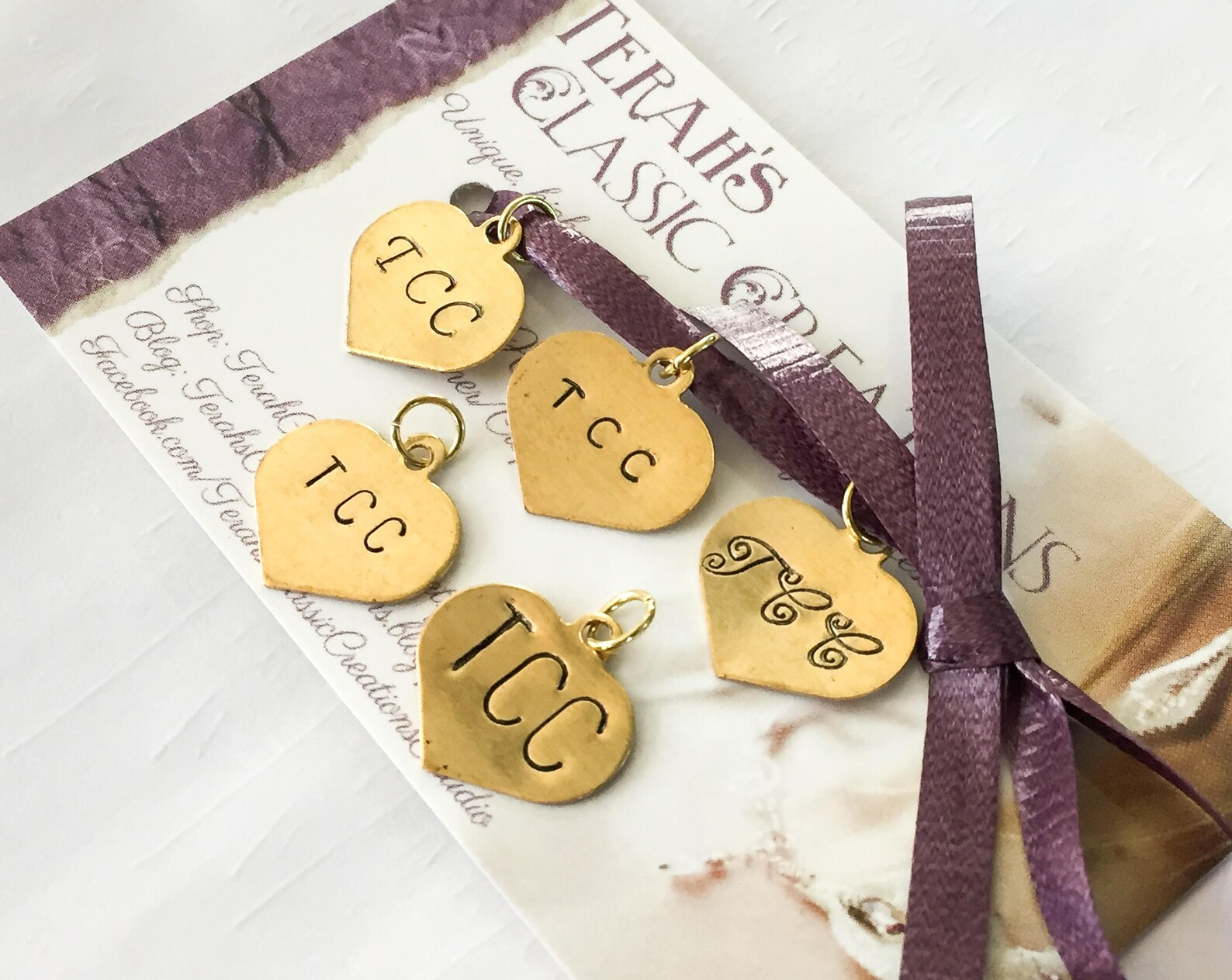 Personalized Jewelry Tag Hand Stamped Brass Heart Etsy