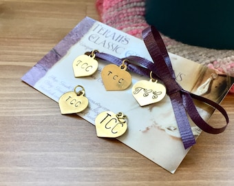 Personalized Jewelry Tag - Hand Stamped Brass Heart