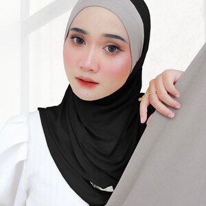 Simply Instant Khimar Soft Pad Daily Modesty Soft Cotton Rayon Bamboo Two Tone