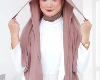 Hijab instantâneo em algodão e rayon com amarração ajustável | Hijab de modéstia estilo francês