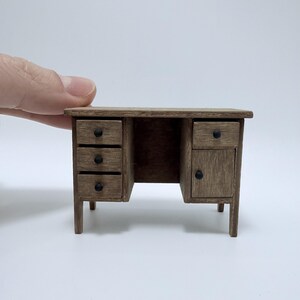 Miniature wooden desk, vintage-style office furniture