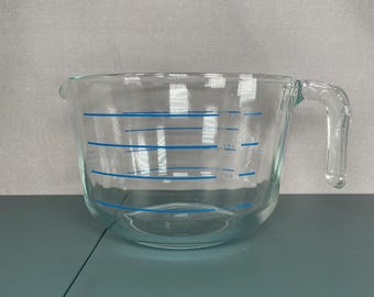Pyrex Corning Glas Messbecher Schüssel 8 Tassen | Vintage MW-640-CA 2L Blue Markings Canada