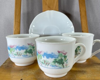 ヴィンテージ アルコパル フランス ミルクガラス カップ / マグカップ