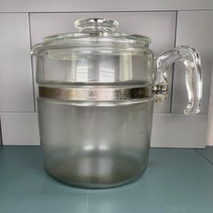 Cafetera de vidrio Pyrex Flameware vintage para 9 tazas / SOLO CAFETERA Y TAPA 7759