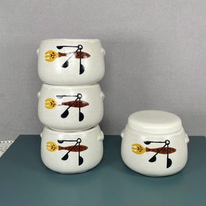Ensemble de 4 pots à soupe Chill vintage en grès de West Bend | Pots MCM