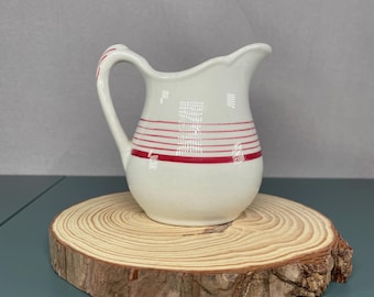 Grindley England Hercules Vitreous Hotel Ware pichet crème à rayures rouges