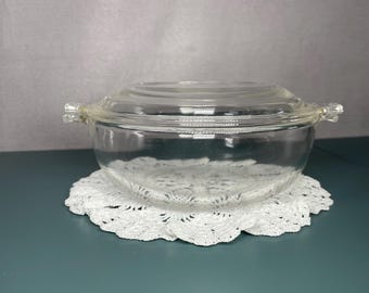 Cazuela Pyrex #019 de vidrio transparente de 20 oz con tapa, redonda, mini cazuela vintage.