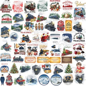 The North Pole Polar Exprees Png Bundle, North Pole Magic PNG Clipart, Christmas Shirt Designs, Merry Christmas, 90s Holiday Movie Png