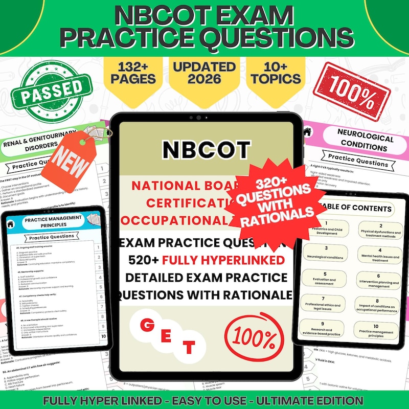 Nbcot Question Examples Nbcot Study Pack - Etsy