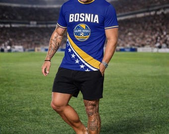 Personalized Bosnia Soccer Jersey | Bosnia and Herzegovina Gifts | Bosnian Football 2026 | Custom Name + Number Shirt