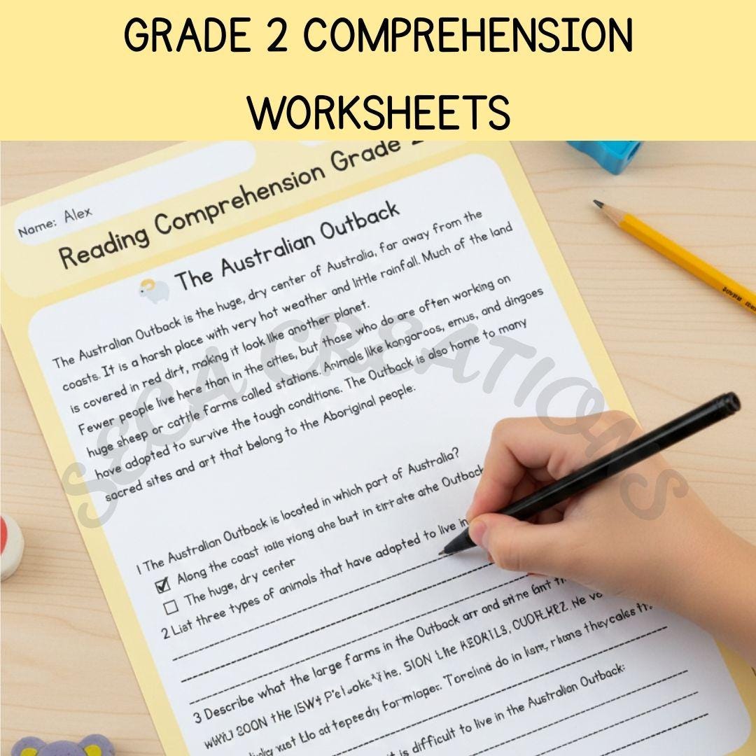 30 Reading Comprehension Worksheets Grade 2 | Places Around the World ...
