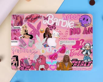 Pink Collage Barbie Hard Matte Macbook Case with Logo/NoLogo : Personalized Cover, Gifts For Him/Her