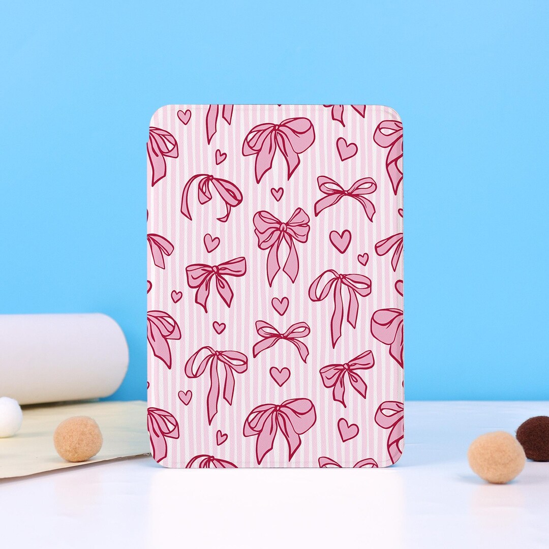 Pink Bow E-reader Case With Hand Strap: Kindle 8/10/11/12th,paperwhite ...