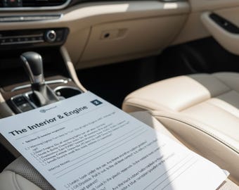 Tarjeta de puntuación para la inspección de autos usados / Guía de compra de autos gamificada (PDF) / Lista de verificación para la inspección de vehículos (imprimible) / Descarga instantánea