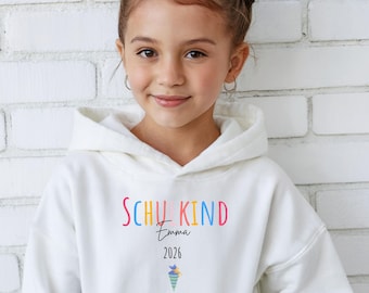 Schulkind Pullover 2026 personalisiert|Einschulung Sweatshirt mit Name|Geschenk zur Einschulung|Kinder Pulli mit Schultüte|Erster Schultag
