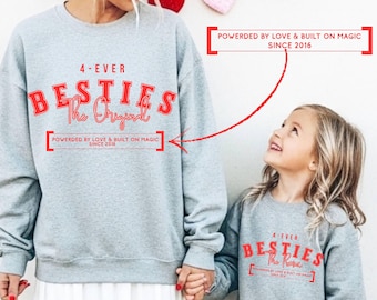 Mommy and Me Shirt Set–Mummy&Me Matching Shirts–Besties Forever Shirt–Muttertag personalisiert–Personalized Year–Sweatshirt Mama Mini Outfit