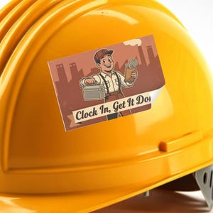Clock In Get It Done PNG | Vintage Blue Collar Graphic | Tradesman Work Art | Retro Job Design | Digital Download
