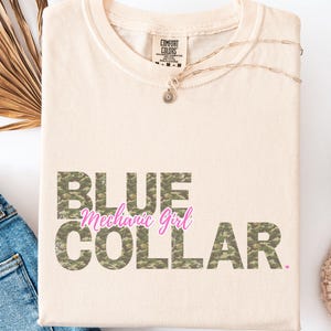 Blue Collar Mechanic Girl PNG | Auto Mechanic Wife Shirt | Grease Monkey Girl | Western Blue Collar Sublimation