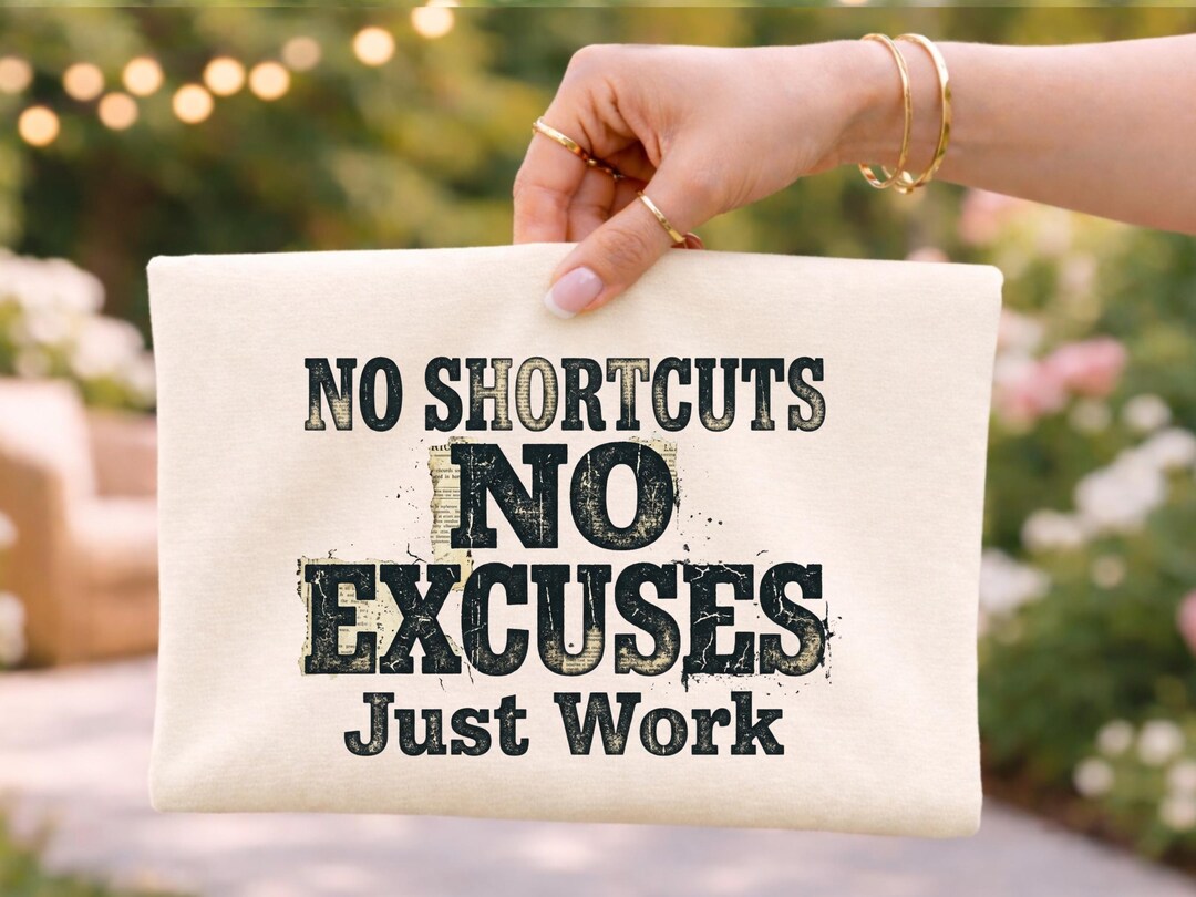 No Shortcuts No Excuses Just Work PNG, Motivational Blue Collar Shirt ...