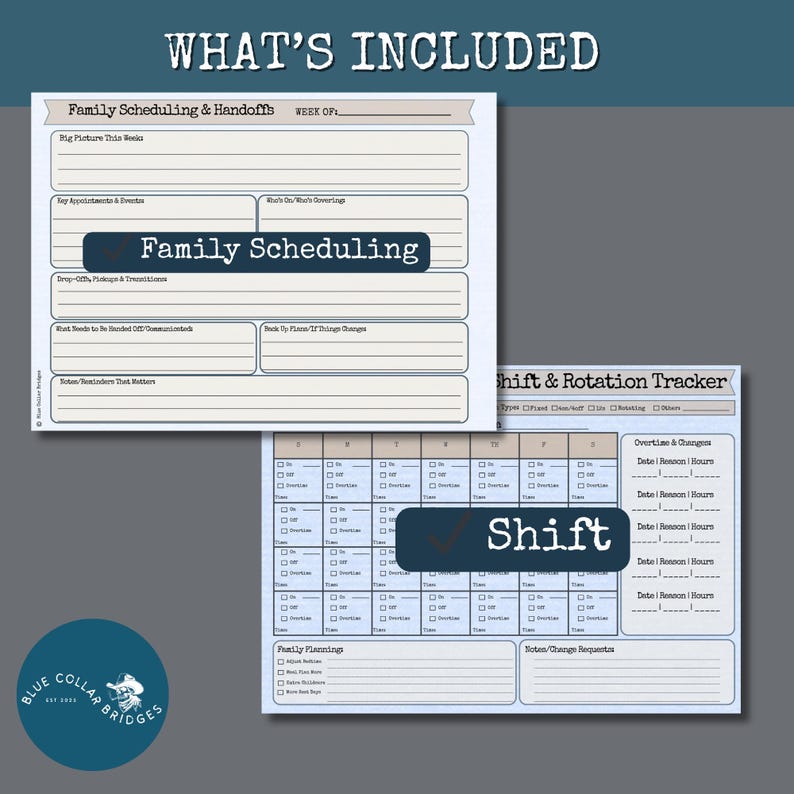 Proposed Rotation Planner Shift Work Family Planner Printable | Rotating Schedule Planner | First ...