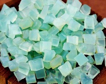 50 Pieces Lot Natural Aqua Chalcedony Raw Gemstone Untreated Rough Jewelry Making