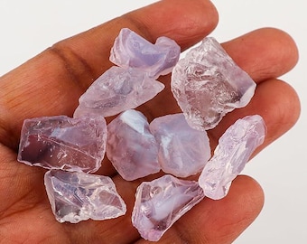10 Pieces 15-22 MM AAA Grade Natural Lavender Quartz Raw Gemstone Lot