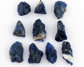 Piedras naturales de sodalita en bruto, cristales curativos azules, 16-22 mm, 10 unidades