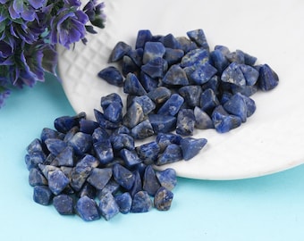 50 piedras pulidas de sodalita de grado AAA, cristales curativos azules naturales