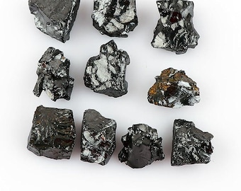 10 Pieces Lot Natural Shungite Raw Crystals, Loose Gemstone 12-18 MM