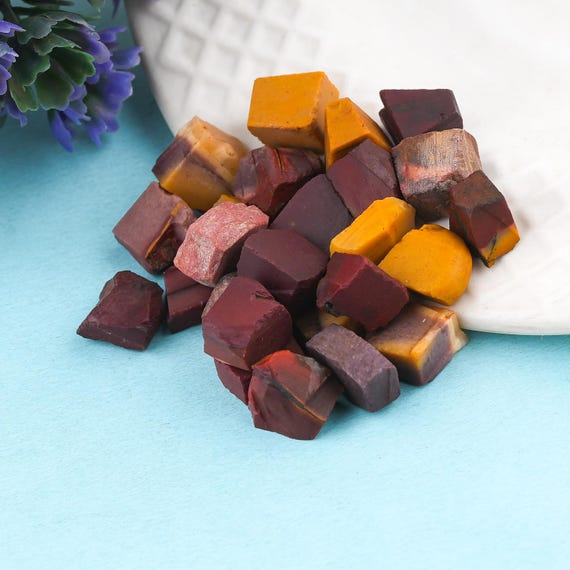 Natural Mookaite Jasper Raw Untouched Crystal Rough 8-10 MM 25 Pieces Lot