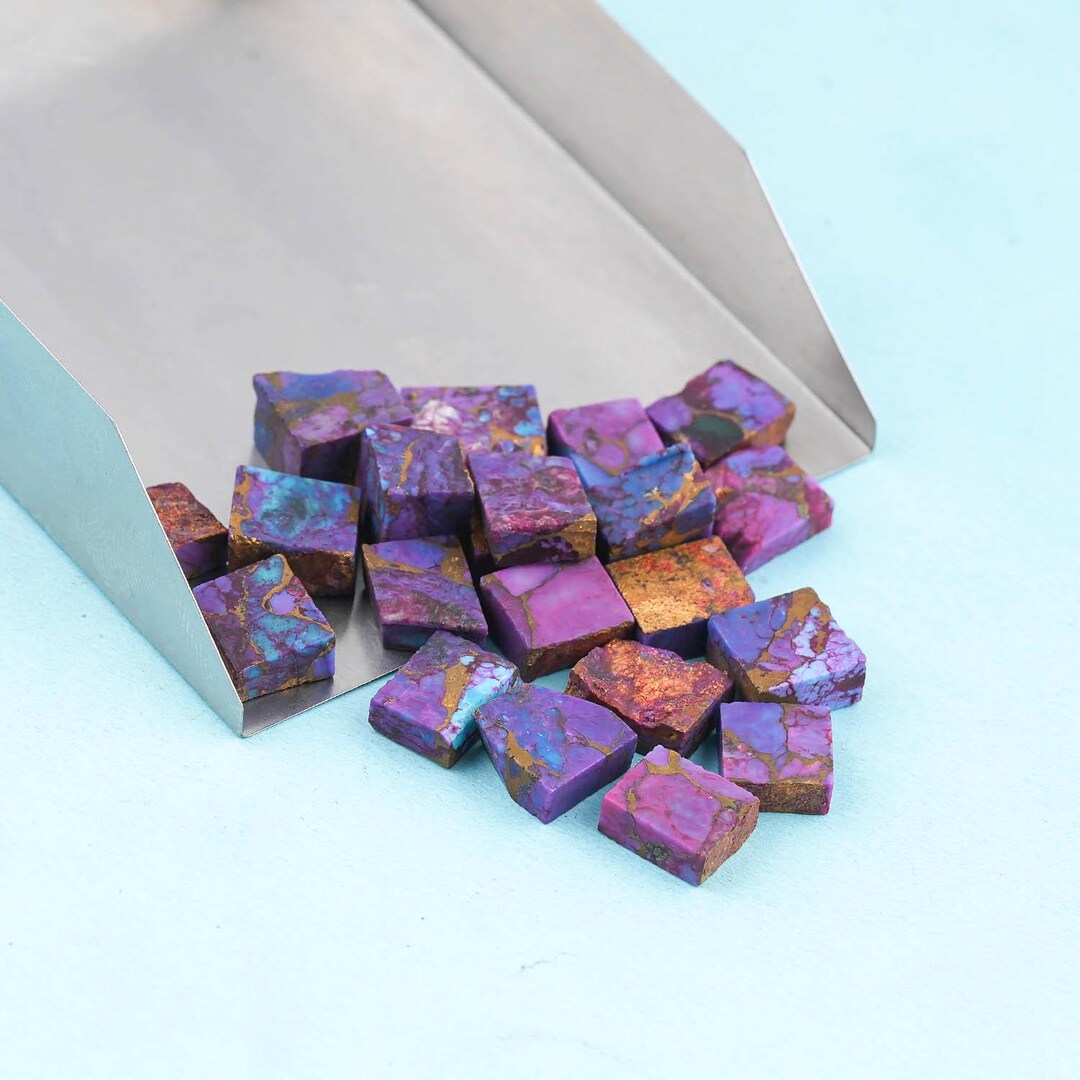 25 Pieces 8-10 MM Natural Purple Copper Turquoise Rough Untreated ...