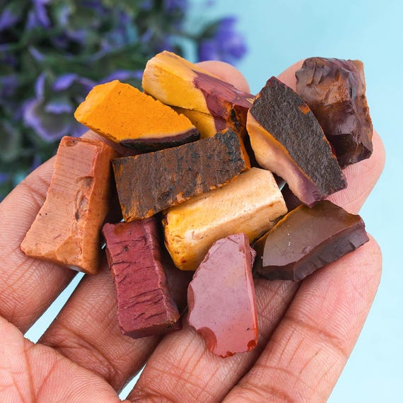 5 Pieces 20-22 MM Natural Mookaite Jasper Raw Gemstone Making Jewelry