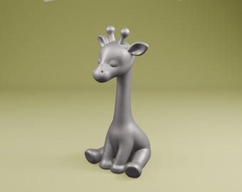 Cute Sitting Giraffe Figure – STL File for 3D Printing