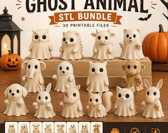 Chibi Ghost Animal STL Bundle –Ready to Print