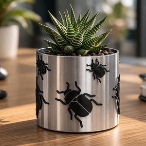 Modern Beetle Planter STL | Desk Organizer, Insect Pattern Pot Holder
