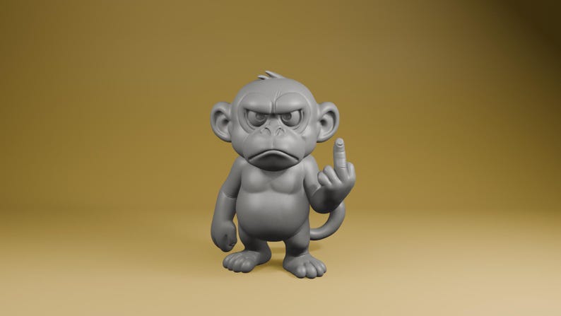 Monkey Background Rude Finger Angry Monkey Middle Finger – STL File for 3D Printing - Etsy
