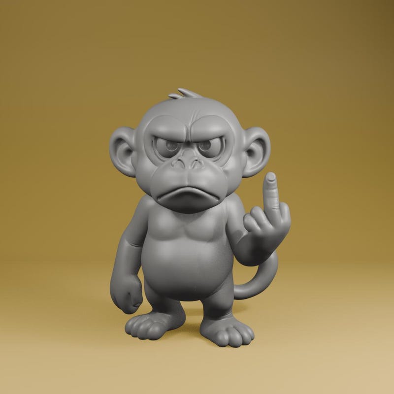 Monkey Middle Finger Etsy Portugal