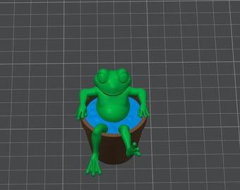 Frog Jacuzzi STL 3MF | Funny Relaxing Animal Desk Figurine